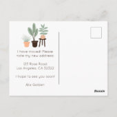 引越し発表住所かわいいリビングルームソファ ポストカード (裏面)