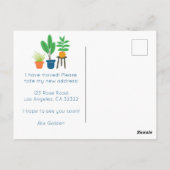 引越し発表住所かわいいリビングルームソファ ポストカード (裏面)