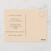 引越し発表住所かわいいリビングルームソファ ポストカード (裏面)