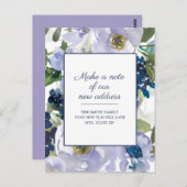 引越し発表埃の青い水色のフローラ ポストカード (正面/裏面)