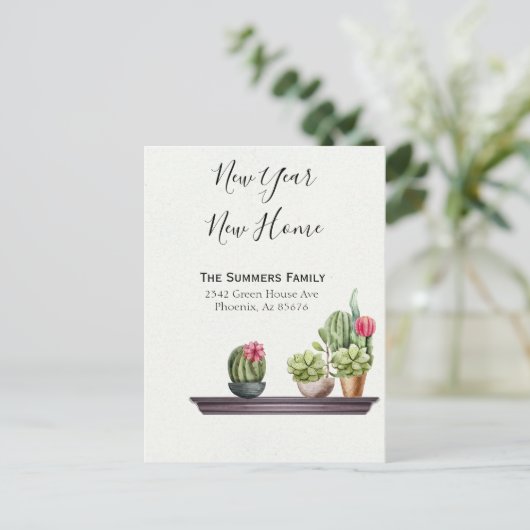 引越し発表引っ越しました新年 案内ポストカード (スタンド正面)