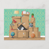 引越し箱の新しい自宅住所 案内ポストカード (正面)