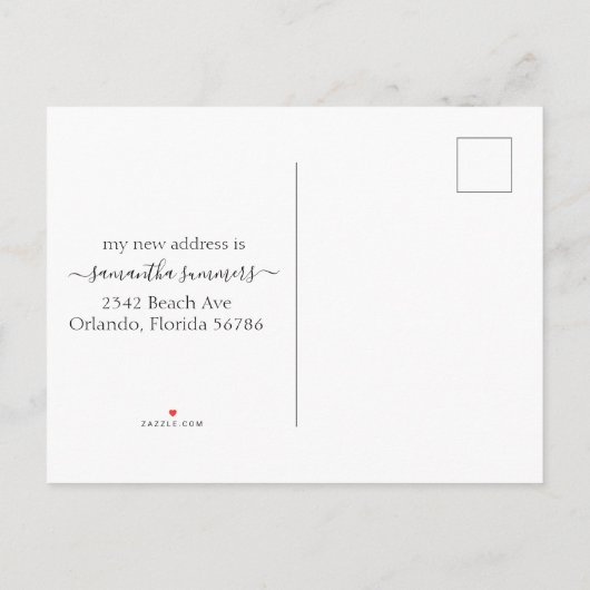 引越し 新住所発表 浜辺のオーシャン 案内ポストカード (裏面)