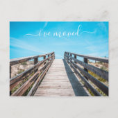 引越し 新住所発表 浜辺のオーシャン 案内ポストカード (正面)