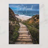 引越し 新住所発表 浜辺のオーシャン 案内ポストカード (正面)