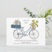 引越のお知らせ 自転車と荷物 面白い 案内状 (スタンド正面)