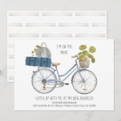 引越のお知らせ 自転車と荷物 面白い 案内状 (正面/裏面)