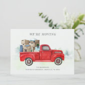 引越のお知らせ 赤いトラックのカード (スタンド正面)