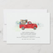 引越のお知らせ 赤いトラックのカード (裏面)