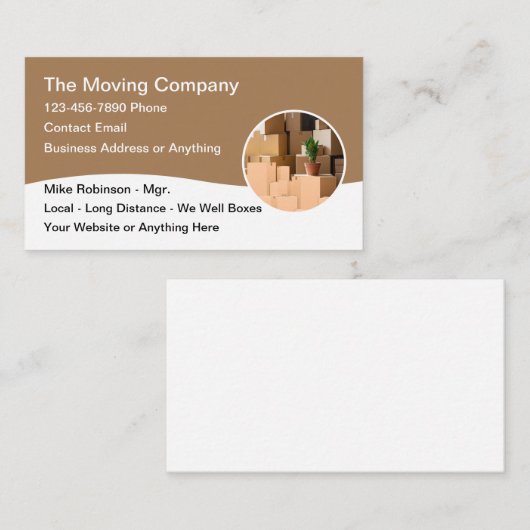 引越シンプル会社モダン名刺 名刺 (正面/裏面)