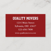 引越会社、名刺 名刺 (裏面)