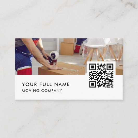 引越会社QRコード業モダン務 名刺 (正面)