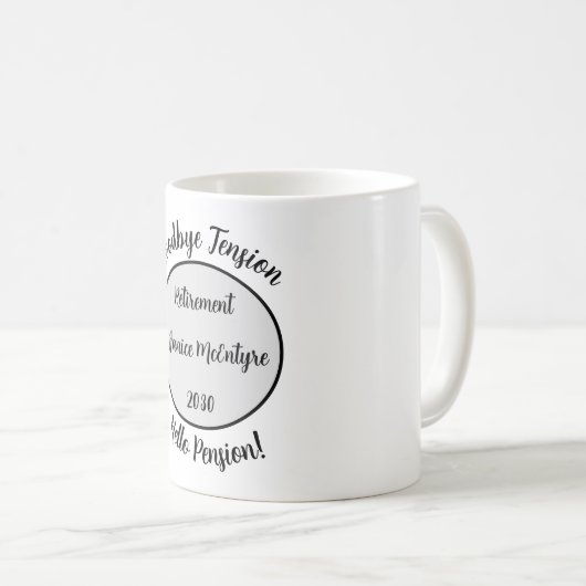 引退おもしろいユーモア、リタイアユーモラスサイン コーヒーマグカップ (正面右)