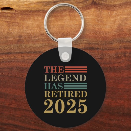 引退おもしろい伝説は2025退職した年 キーホルダー (正面)
