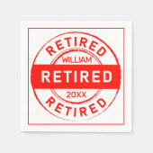 引退おもしろい!退職カスタムパーティー スタンダードカクテルナプキン (正面)