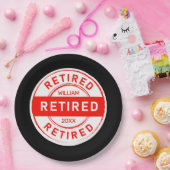 引退おもしろい!退職カスタムパーティー ペーパープレート (パーティー)