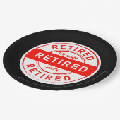 引退おもしろい!退職カスタムパーティー ペーパープレート (アングル)