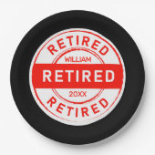 引退おもしろい!退職カスタムパーティー ペーパープレート (正面)