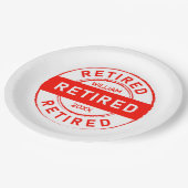 引退おもしろい!退職カスタムパーティー ペーパープレート (アングル)