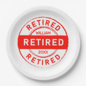 引退おもしろい!退職カスタムパーティー ペーパープレート (正面)