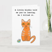 引退からの引き剥がし！面白い赤毛猫 カード (正面)