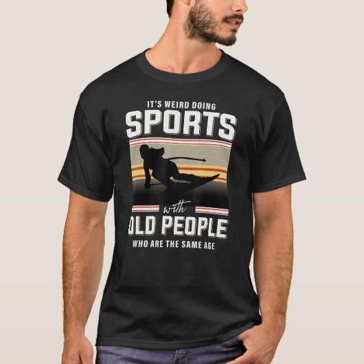 引退したスキーヤー アルペンスキー スノースキー ダウンヒルスキー Tシャツ (正面)