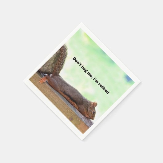 引退したユーモアのリス スタンダードカクテルナプキン (角)