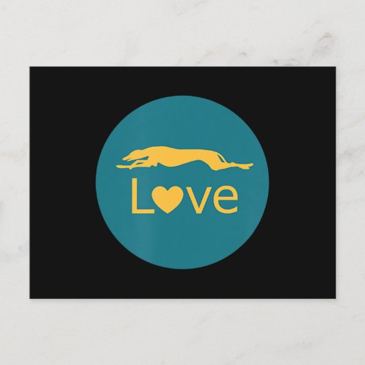引退したレース用のグレイハウンドの愛 ポストカード (正面)