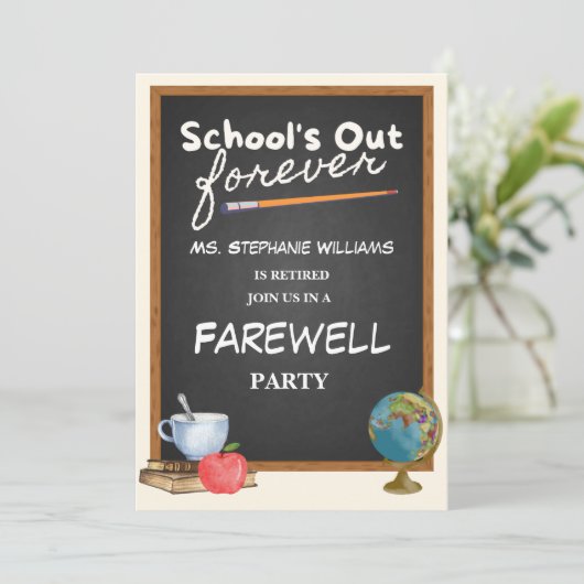 引退した教師の黒板お別れ会 招待状 (スタンド正面)