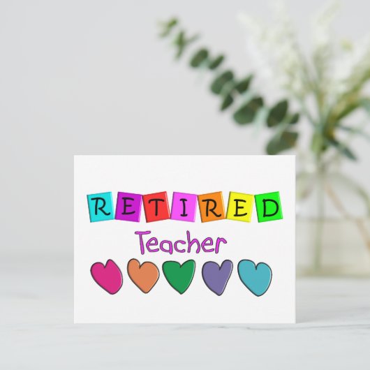 引退した教師へのプレゼント ポストカード (スタンド正面)