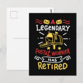 引退した郵便配達員 郵便局員 引退記念ギフト ポストカード (正面/裏面)
