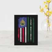 引退したE-6スタッフ軍曹 SSGランク アメリカ国旗 カード (黄色い花)