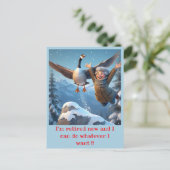 "引退して幸せ" ポストカード (スタンド正面)