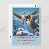 "引退して幸せ" ポストカード (正面/裏面)