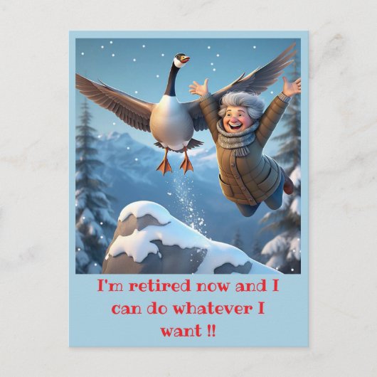 "引退して幸せ" ポストカード (正面)