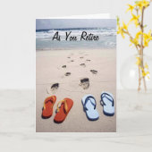 引退して靴を脱いでリラックスする カード (黄色い花)