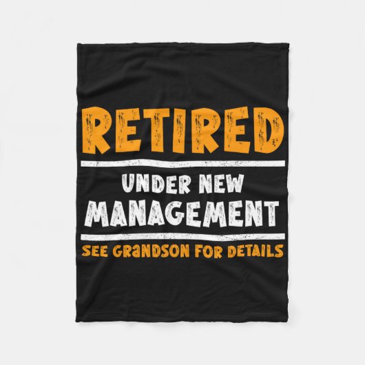 引退しました 新しい管理者に変更 見てね 孫の詳細 フリースブランケット (正面)