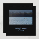 引退のお知らせ、漁師と息子の湖 案内状 (正面/裏面)