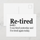 引退の定義 面白い引退 父の日のプレゼント ポストカード (正面/裏面)