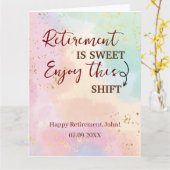 引退は楽しむこのシフト退職 カード (黄色い花)