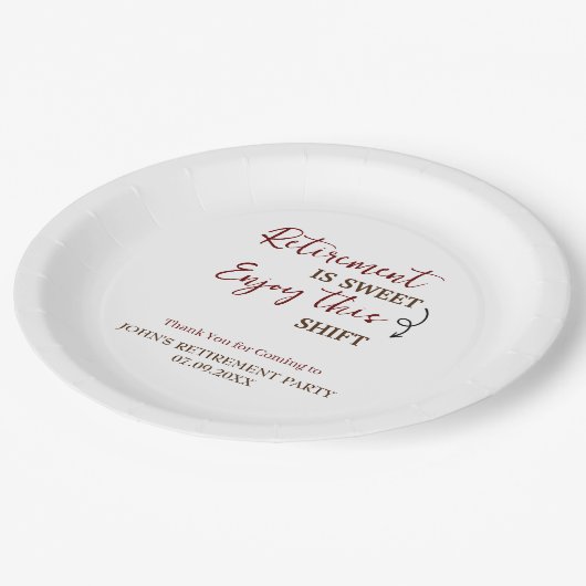 引退は楽しむこのシフト退職 ペーパープレート (アングル)