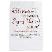 引退は楽しむこのシフト退職 ミディアムペーパーバッグ (裏面)