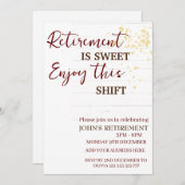 引退は楽しむこのシフト退職 招待状 (正面/裏面)