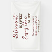 引退は楽しむこのシフト退職 横断幕 (縦)