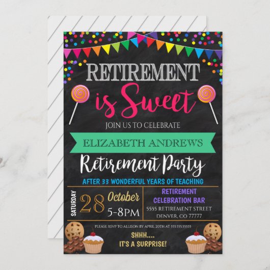 引退は甘いパーティの招待状 招待状 (正面/裏面)