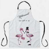 引退は良さそうだ！シックな上品なフラミンゴ エプロン (正面)