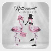 引退は良さそうだ！シックな上品なフラミンゴ スクエアシール (正面)