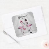 引退は良さそうだ！シックな上品なフラミンゴ スクエアシール (封筒)