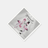 引退は良さそうだ!シックな上品なフラミンゴ スタンダードカクテルナプキン (角)