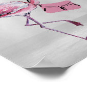 引退は良さそうだ!シックな上品なフラミンゴ ポスター (角)